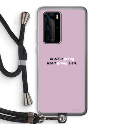 uzelf graag zien: Huawei P40 Pro Transparant Hoesje met koord