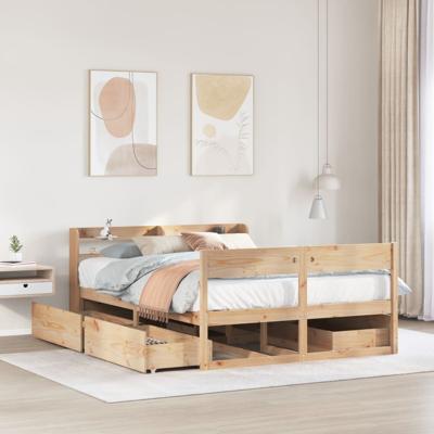 Bedframe zonder matras massief grenenhout 120x190 cm
