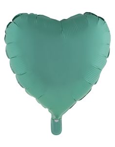 Folieballon Hart Chroom Groen - 46cm