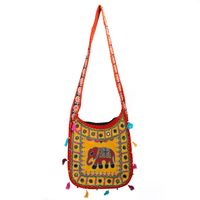 Tas Katoen Kleurrijk India Olifant Verrassing (35 x 32 cm)