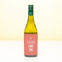 Wijnfles I Fucking Love You - Wit (Sauvignon Blanc)