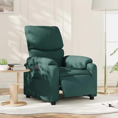 Fauteuil verstelbaar elektrisch stof donkergroen