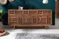 Massief dressoir MARRAKESCH 160 cm mangohout met boho-stijl decoratie - 40247