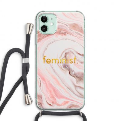 Feminist: iPhone 11 Transparant Hoesje met koord