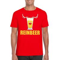 Foute Kersttrui t-shirt - Reinbeer - rood - voor heren - drank rendier