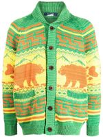 Junya Watanabe MAN cardigan en maille intarsia - Vert