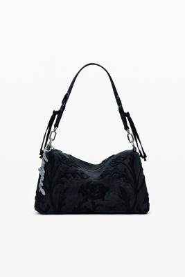 Middelgrote tas met 3D-reliëf - BLACK - U