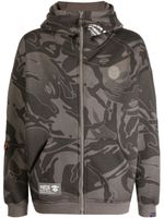 AAPE BY *A BATHING APE® hoodie zippé à motif camouflage - Vert - thumbnail