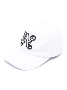 Palm Angels casquette à motif monogrammé brodé - Blanc