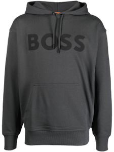 BOSS hoodie en coton à logo imprimé - Gris