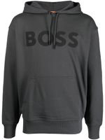 BOSS hoodie en coton à logo imprimé - Gris - thumbnail