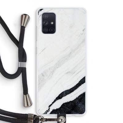 Elegante marmer: Samsung Galaxy A71 Transparant Hoesje met koord