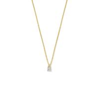 14k Geelgouden Collier met Diamant 0.27ct H SI - 43+2 cm