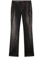 Diesel pantalon en cuir artificiel à logo embossé - Noir