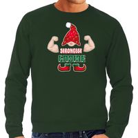 Foute Kersttrui/sweater voor heren - Sterkste gnoom - groen - Kerst kabouter