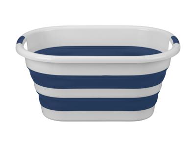 W5 Opvouwbare wasmand (Wit/blauw)