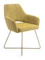 Jesper Home Eetkamerstoel 'Yanai' Cross Gold, kleur Lemon Lines