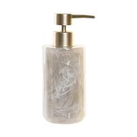 Items Zeeppompje - marmer look - polyresin - grijs - 17 cm - keuken/toilet/badkamer