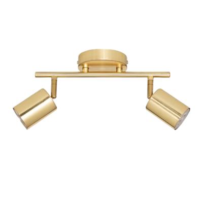 Wand / plafondlamp Vico - D10 x H17 cm - metaal - goud - 2 lichtbronnen