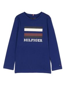 Tommy Hilfiger Junior sweat en coton à logo imprimé - Bleu