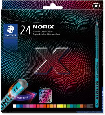Staedtler Norix kleurpotlood, etui van 24 stuks, in geassorteerde kleuren