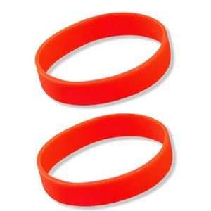 Set van 6x stuks siliconen armband rood