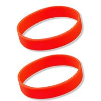 Set van 6x stuks siliconen armband rood - thumbnail