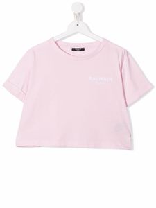 Balmain Kids t-shirt à logo imprimé - Rose