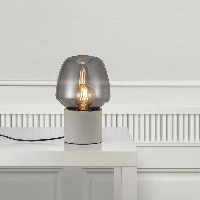 Tafellamp beton grijs &apos;Christina&apos; Nordlux E27 fitting glas 30 cm