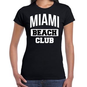 Miami beach club zomer t-shirt zwart voor dames