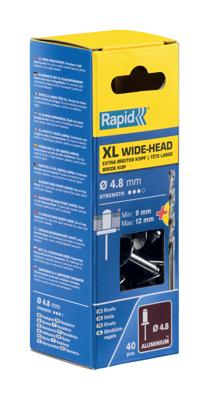 Rapid XL blindklinknagels Ø4,8 x 16 mm, 40 stuks + boor - 5000665 - 5000665