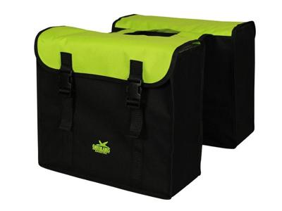 Greenlands dubbele tas, zwart-groen. afmeting 38x34x13cm. totaalinhoud 35l