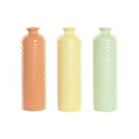 Vaas Home ESPRIT Groen Beige Terra cotta Dolomite 9 x 9 x 30 cm (3 Stuks)