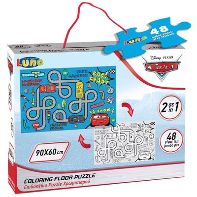 Luna Puzzel Cars Jongens 90 Cm Karton 48 Stukjes