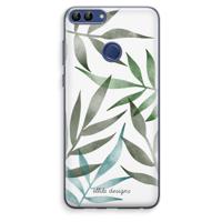 Tropical watercolor leaves: Huawei P Smart (2018) Transparant Hoesje