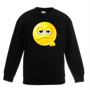 Emoticon sweater bedenkelijk zwart kinderen 14-15 jaar (170/176)  -