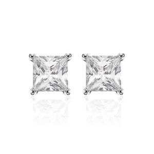 New Bling 9NB-0004 Oorstekers zilver met vierkante zirkonia 6 mm