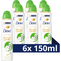 Dove Advanced Care Go Fresh AntiTranspirant Deodorant Spray Cucumber & Green Tea 6 x 150 ML bij Jumbo