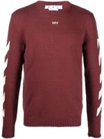 Off-White pull Arrow en maille intarsia - Rouge
