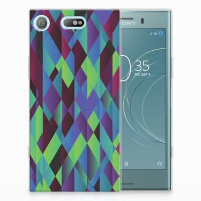 Sony Xperia XZ1 Compact | TPU Hoesje | Abstract Green Blue