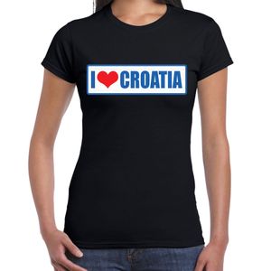 I love Croatia / Kroatie landen t-shirt zwart dames