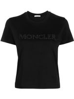 Moncler t-shirt en coton à logo strassé - Noir - thumbnail