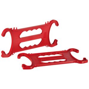 2x stuks kerstverlichting opruimen/oprollen haspels/kersthaspels rood    -