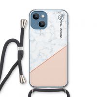 Marmer in stijl: iPhone 13 mini Transparant Hoesje met koord
