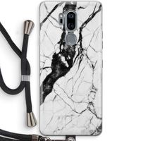 Witte marmer 2: LG G7 Thinq Transparant Hoesje met koord