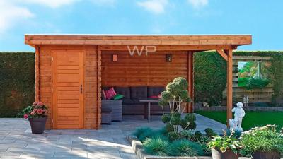 Woodpro Boxtel Tuinhuis 500x300 cm 28 mm vuren blank- Plat dak- Onbehandeld vurenhout- Woodpro