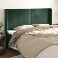 Hoofdbord met randen 183x16x118/128 cm fluweel donkergroen Hoofdbord met randen 183x16x118/128 cm fluweel donkergroen