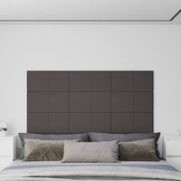 Wandpanelen 12 st 2,16 m 60x30 cm stof donkergrijs - thumbnail