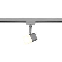 LED Railverlichting - Track Spot - Trion Dual Ribon - 2 Fase - 3.5W - Warm Wit 3000K - Dimbaar - Rechthoek - Mat Nikkel - Aluminium