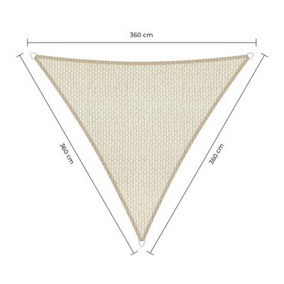 Sunfighter schaduwdoek driehoek ivoor 3.6x3.6x3.6m.